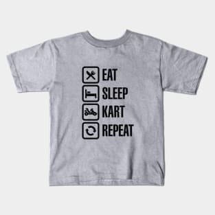 Eat sleep kart karting go-karts repeat Kids T-Shirt